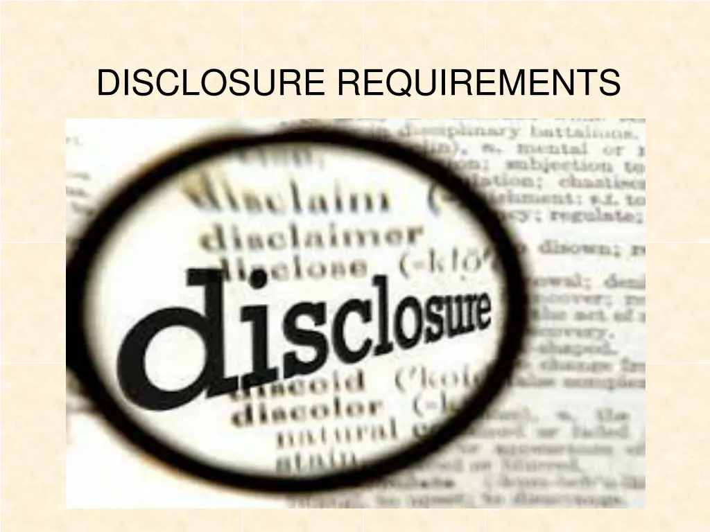 disclosure requirements