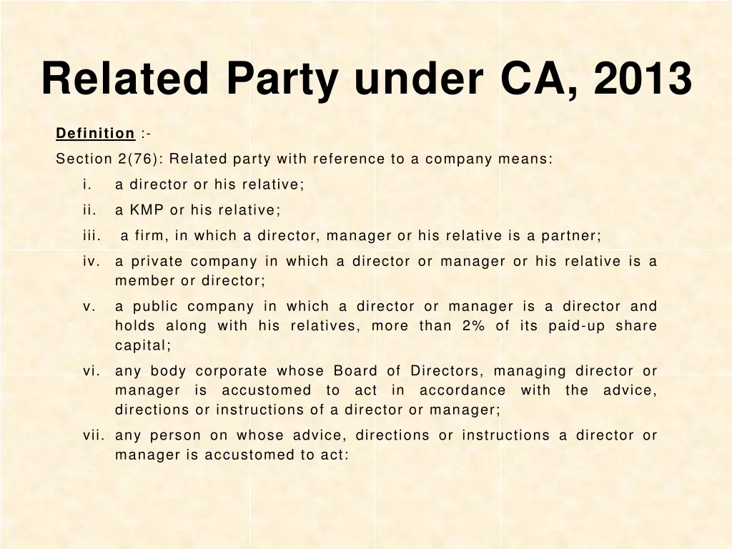 related party under ca 2013