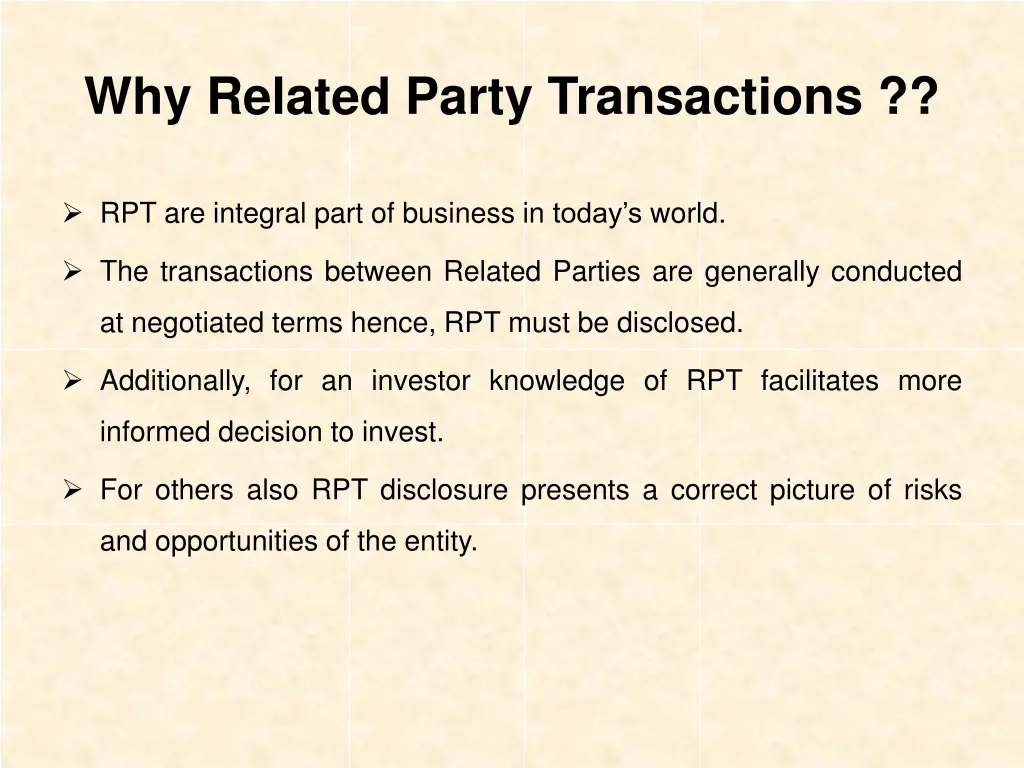 why related party transactions