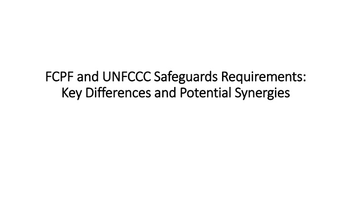 fcpf and unfccc safeguards requirements fcpf