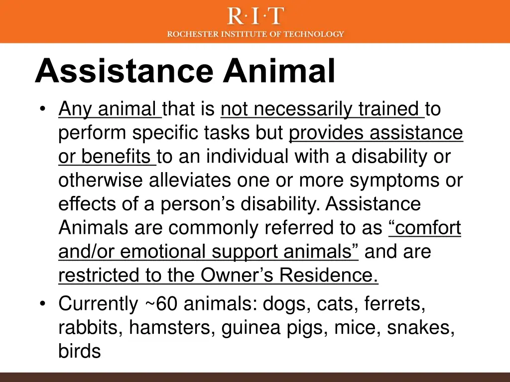 assistance animal any animal that