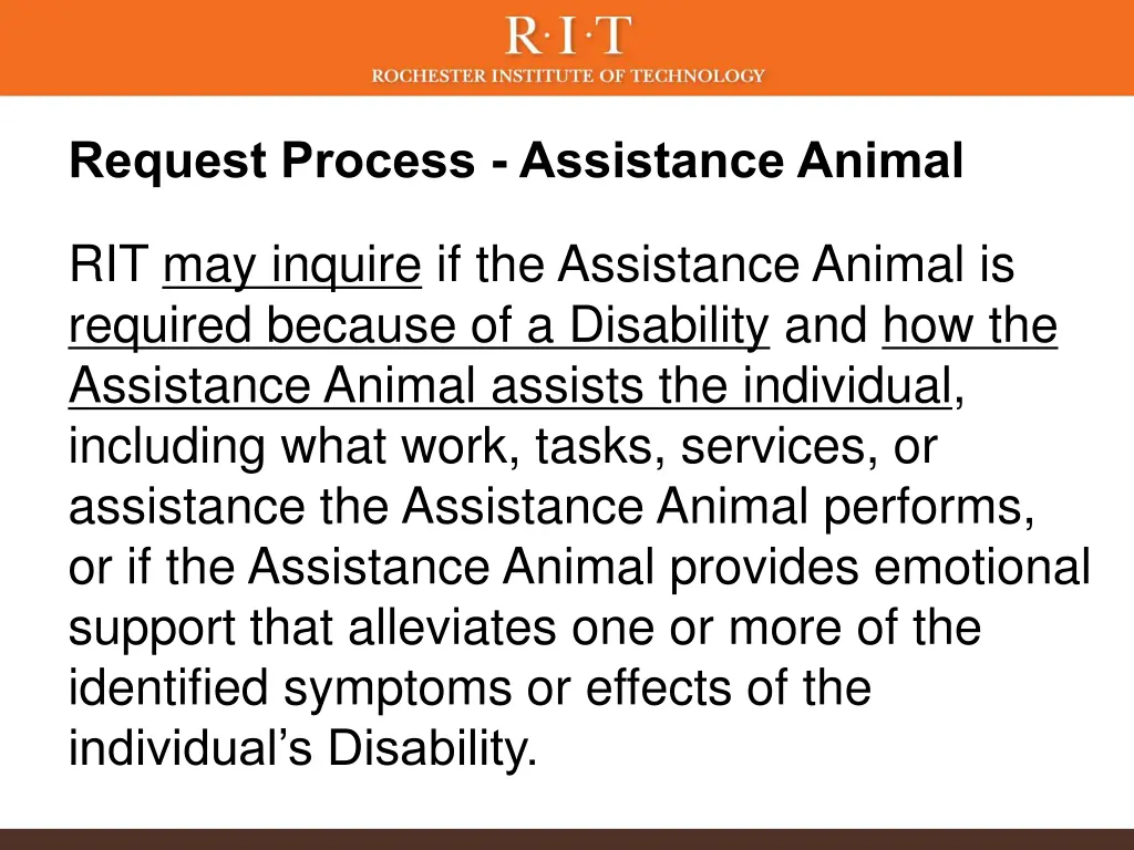 request process assistance animal