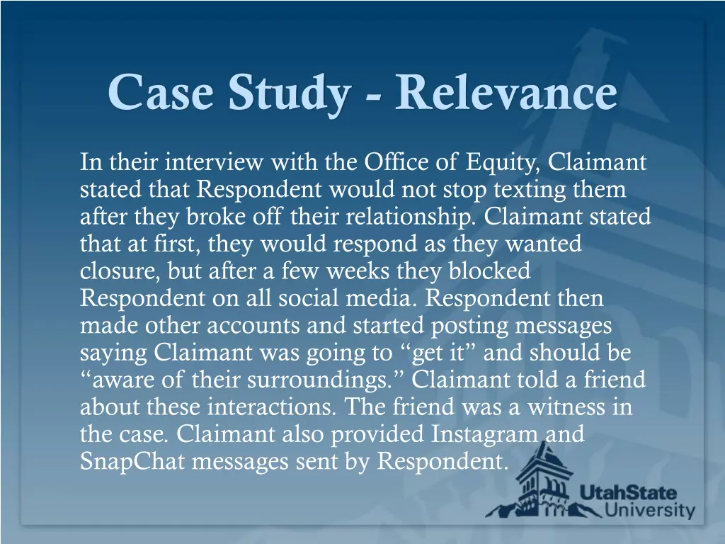 case study relevance 1