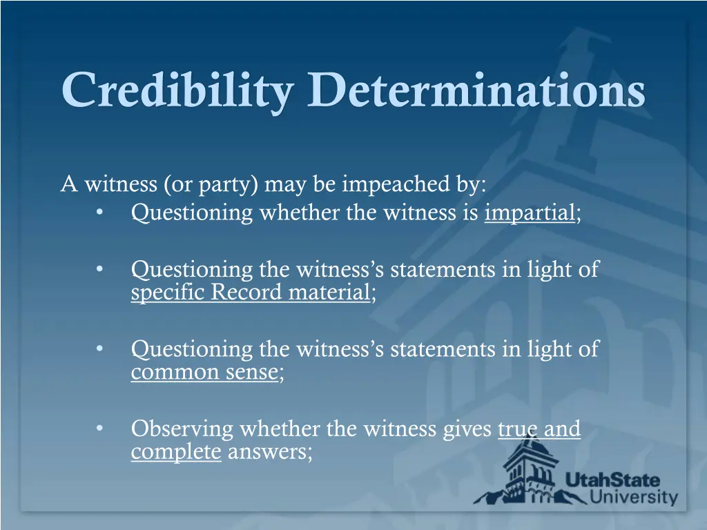 credibility determinations 1