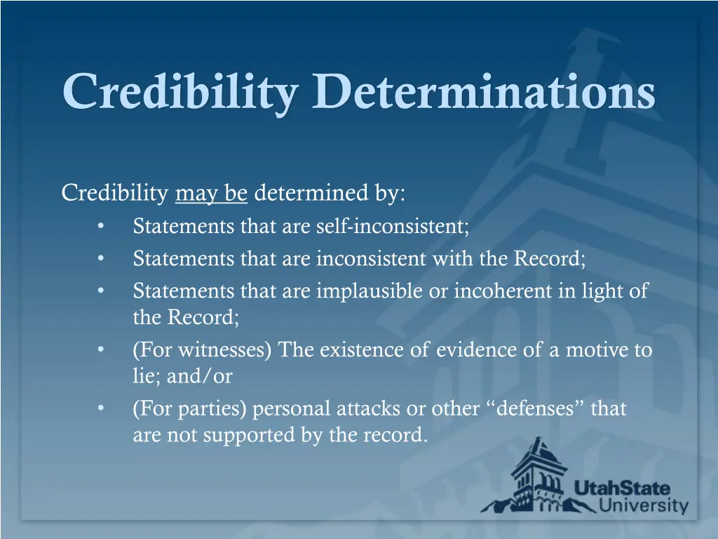 credibility determinations