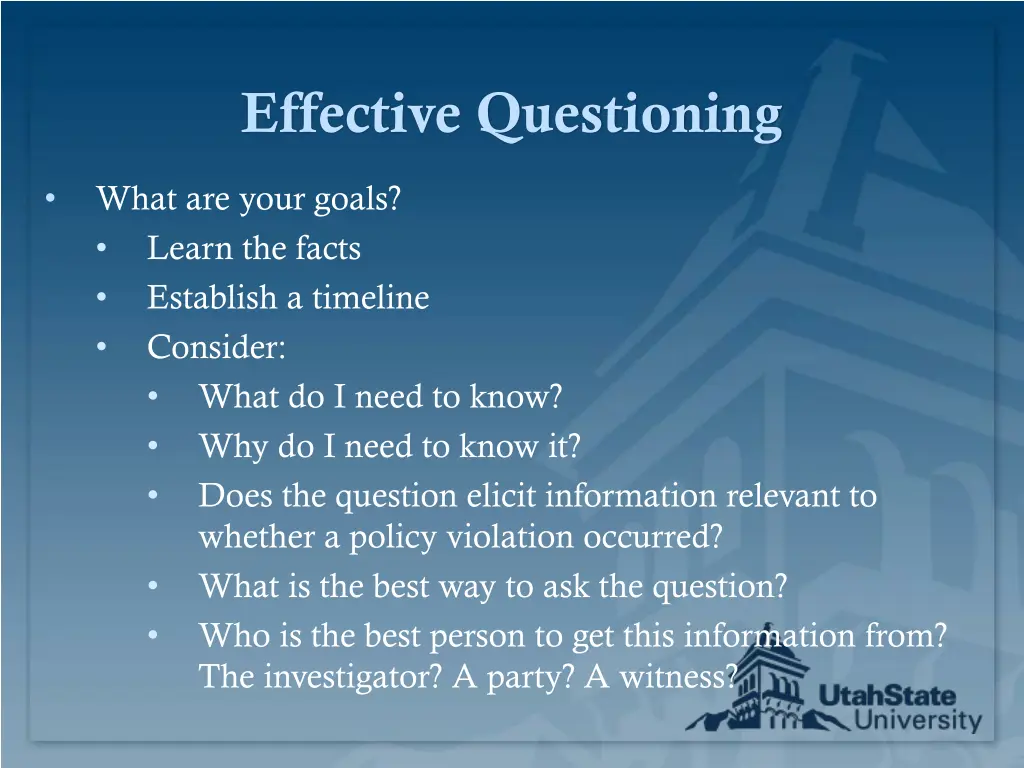 effective questioning