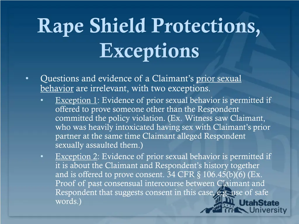 rape shield protections exceptions