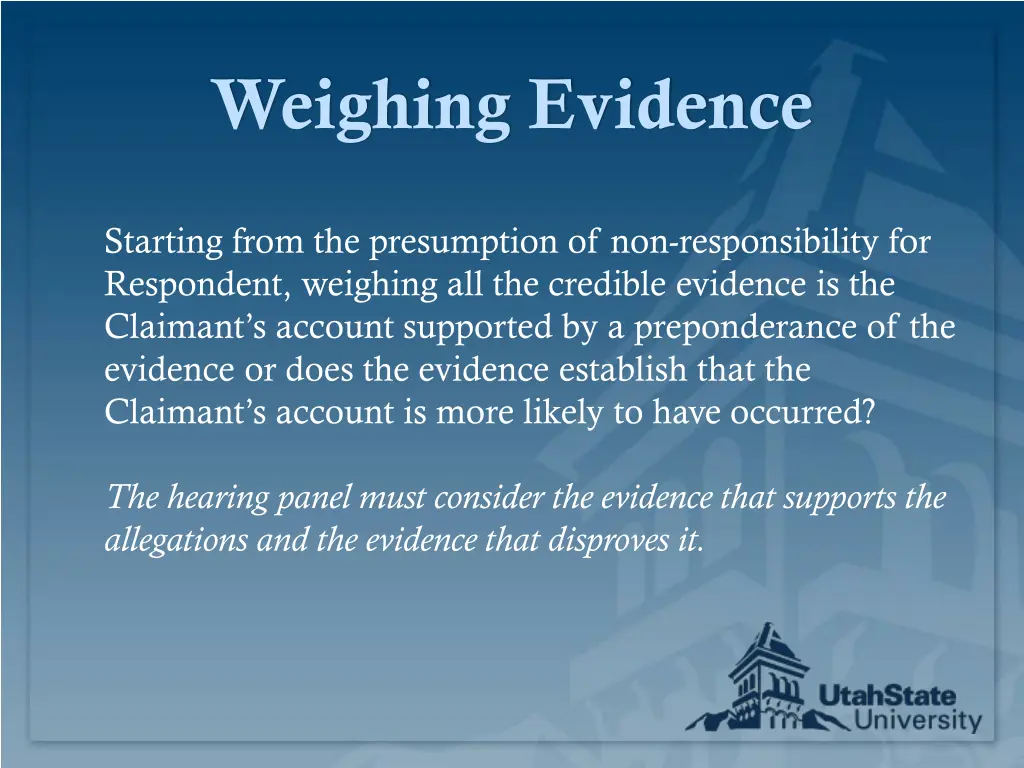 weighing evidence 1