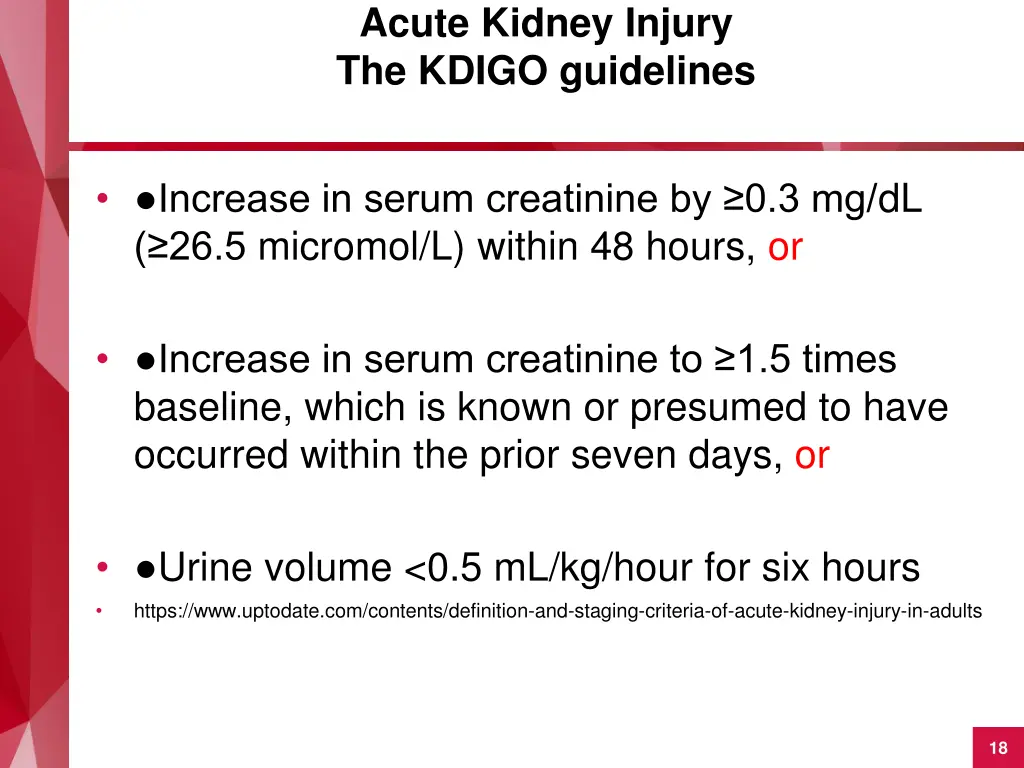 acute kidney injury the kdigo guidelines