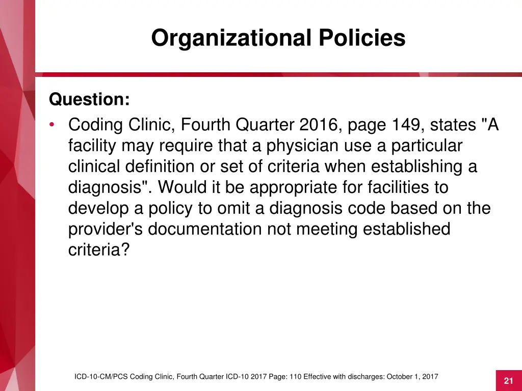 organizational policies