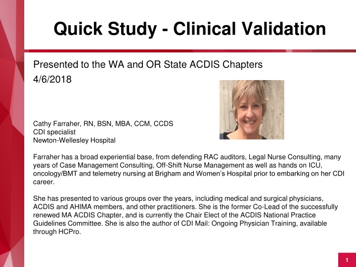 quick study clinical validation