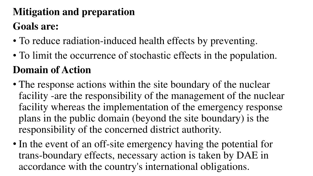 mitigation and preparation goals are to reduce