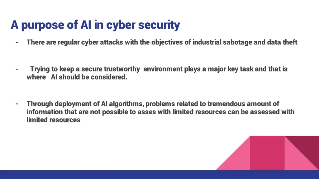 a purpose of ai in cyber security