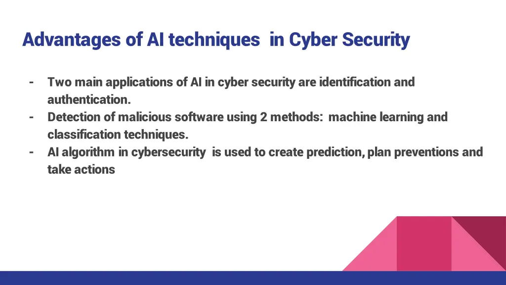 advantages of ai techniques in cyber security