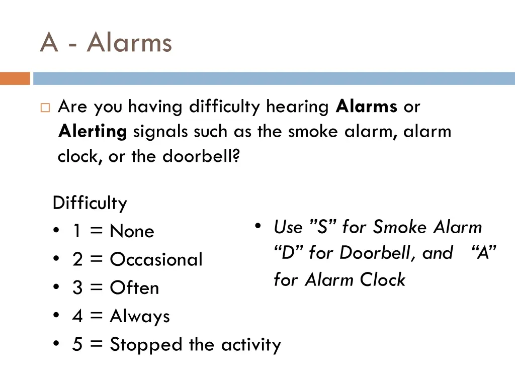 a alarms