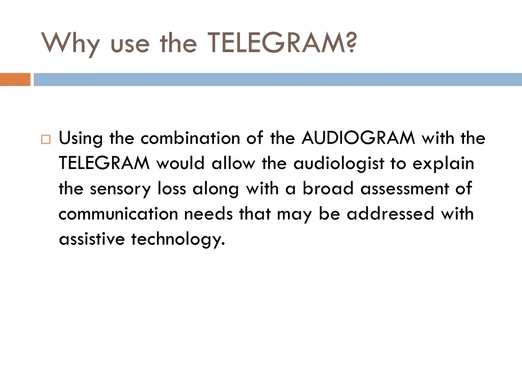 why use the telegram