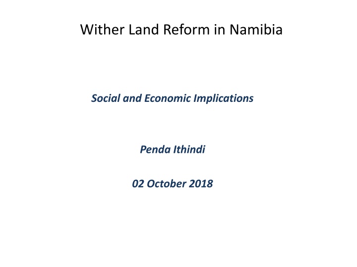 wither land reform in namibia