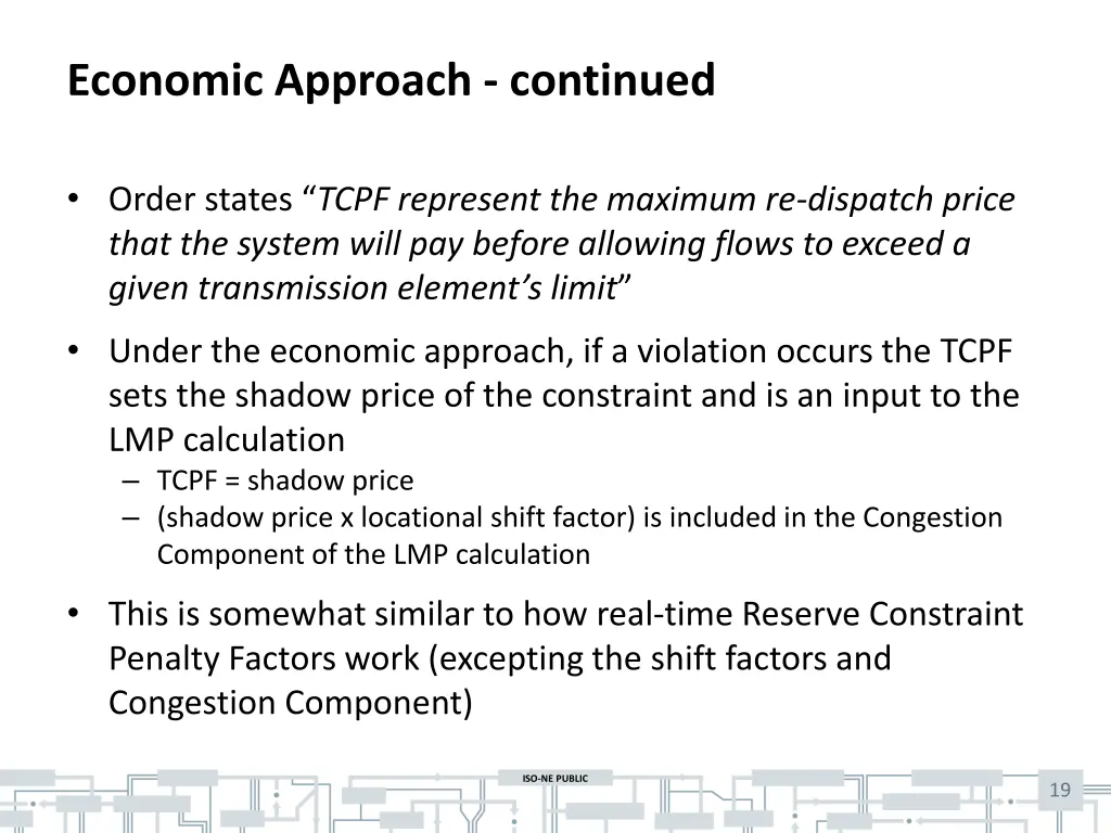 economic approach continued