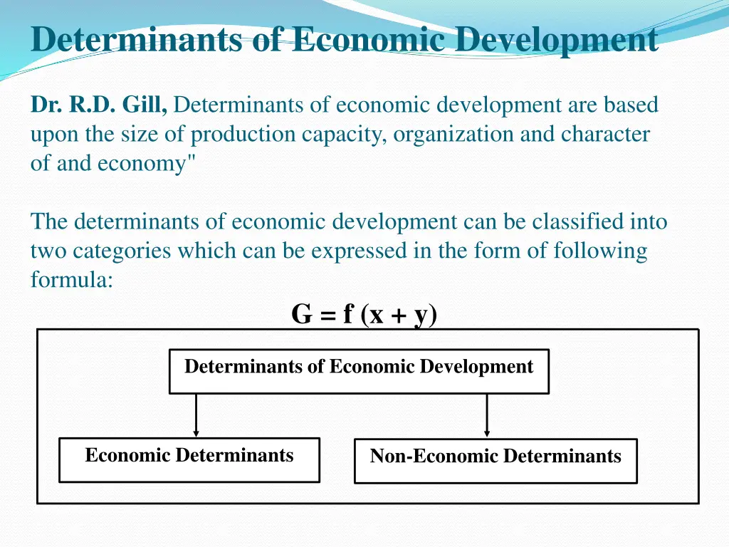 determinants of economic development