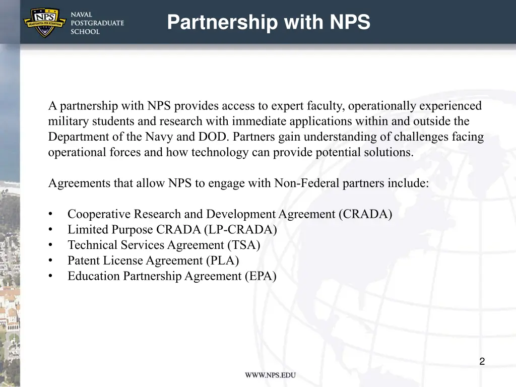 partnership with nps