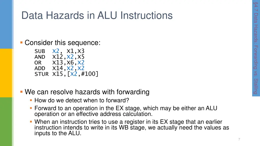 4 7 data hazards forwarding vs stalling