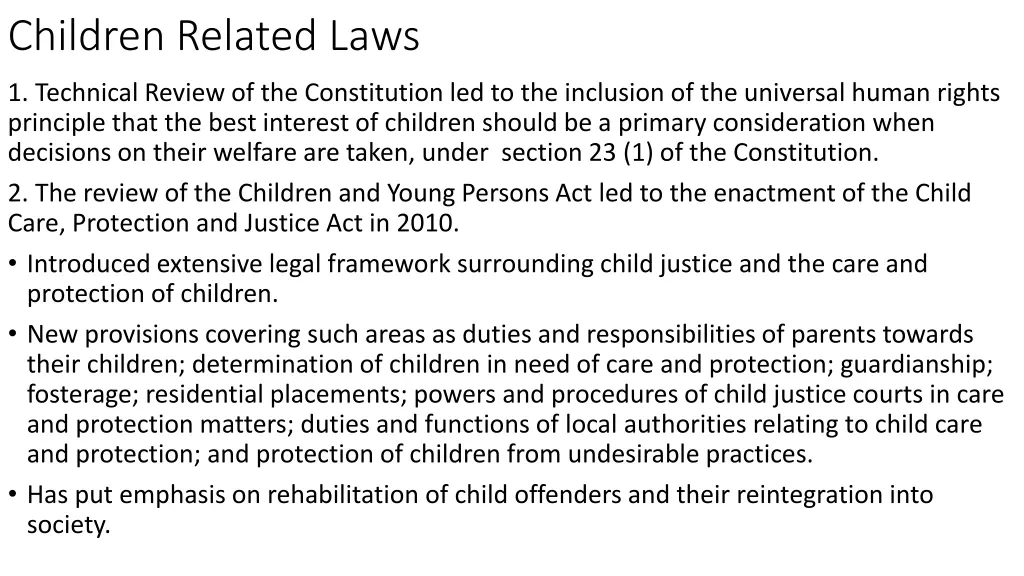 children related laws