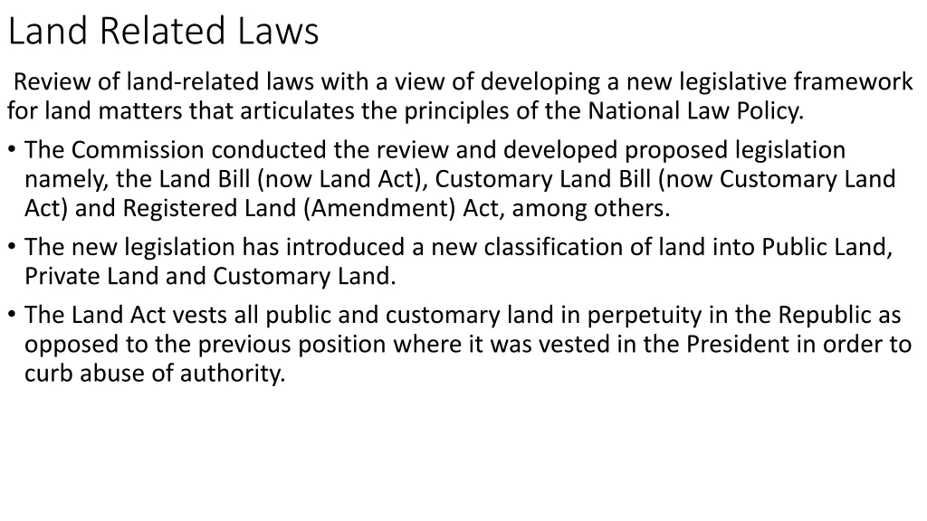 land related laws