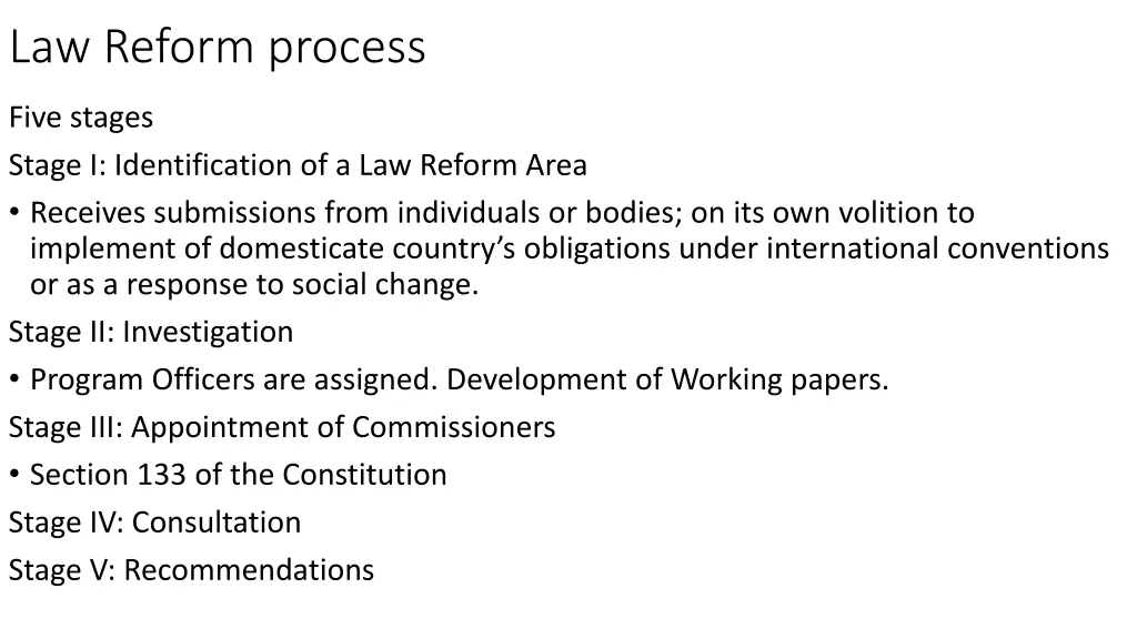 law reform process