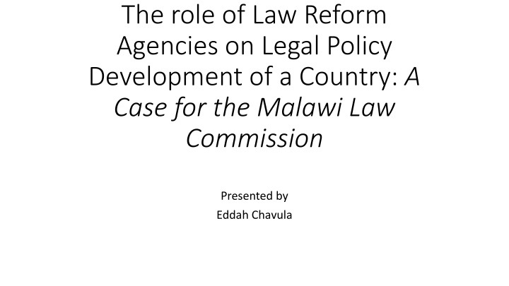 the role of law reform agencies on legal policy