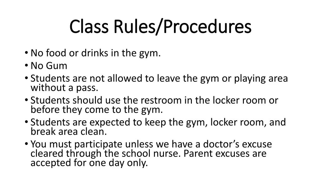 class rules procedures class rules procedures 1