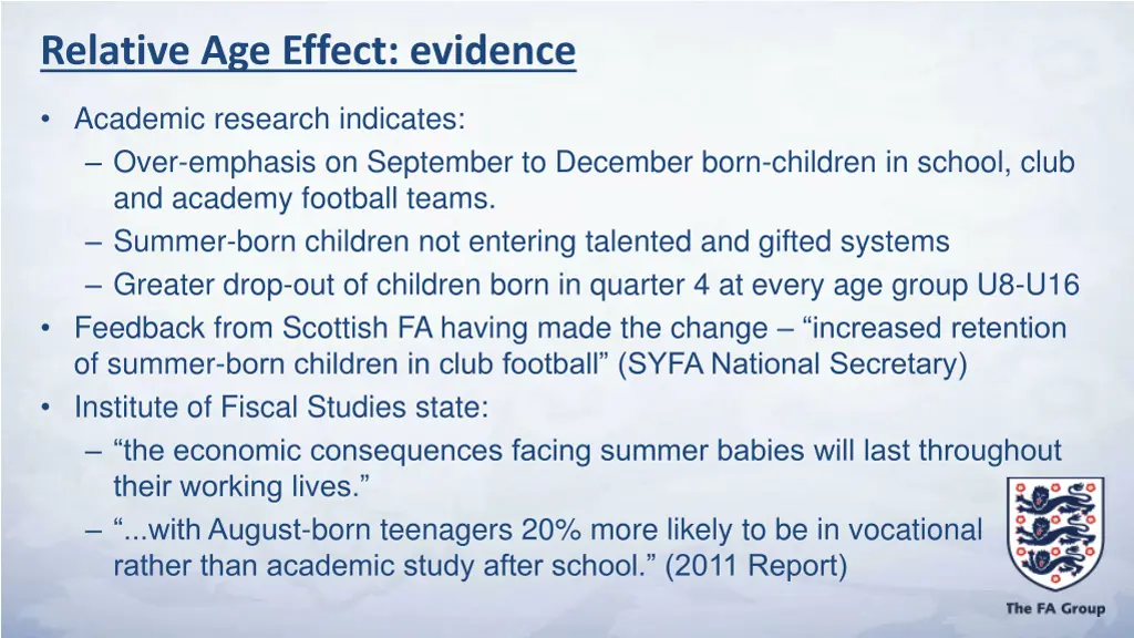 relative age effect evidence