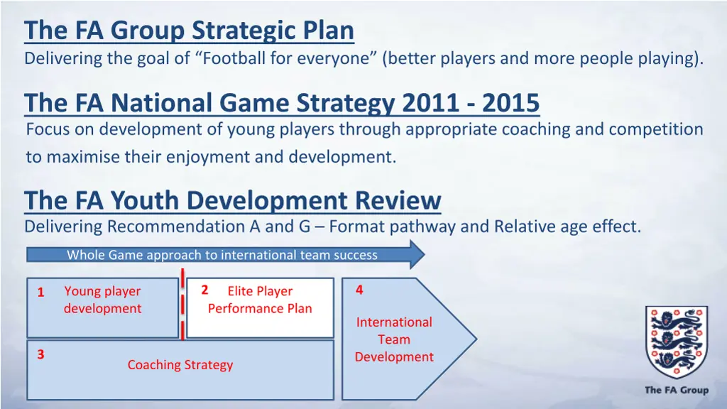 the fa group strategic plan delivering the goal