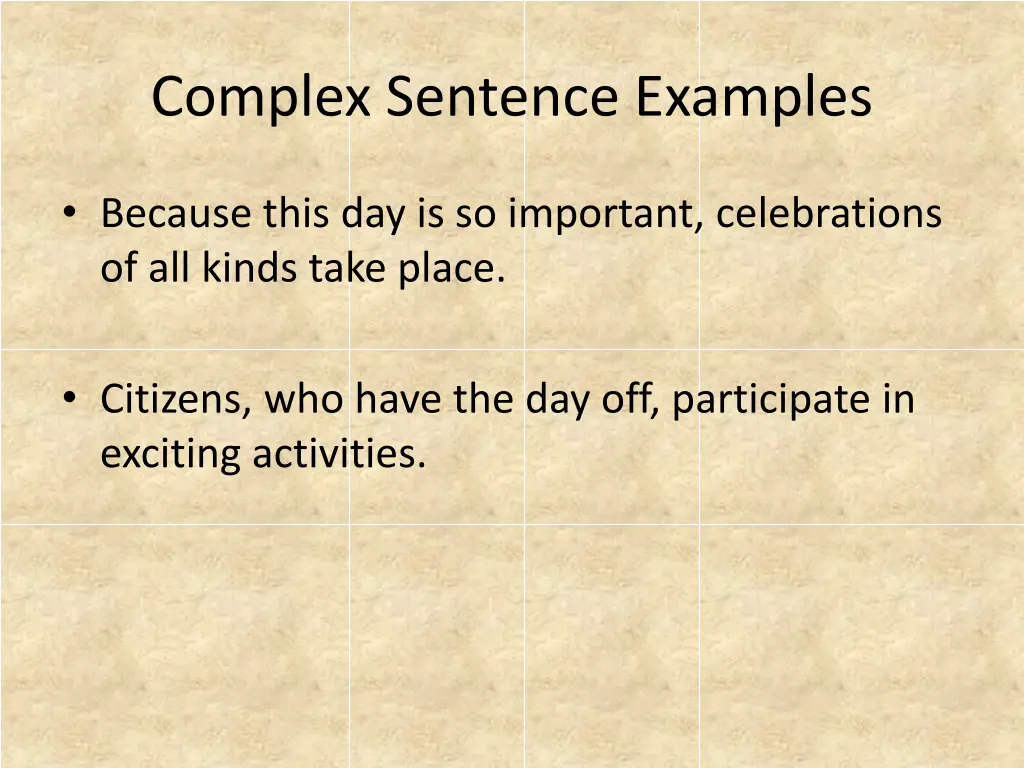 complex sentence examples