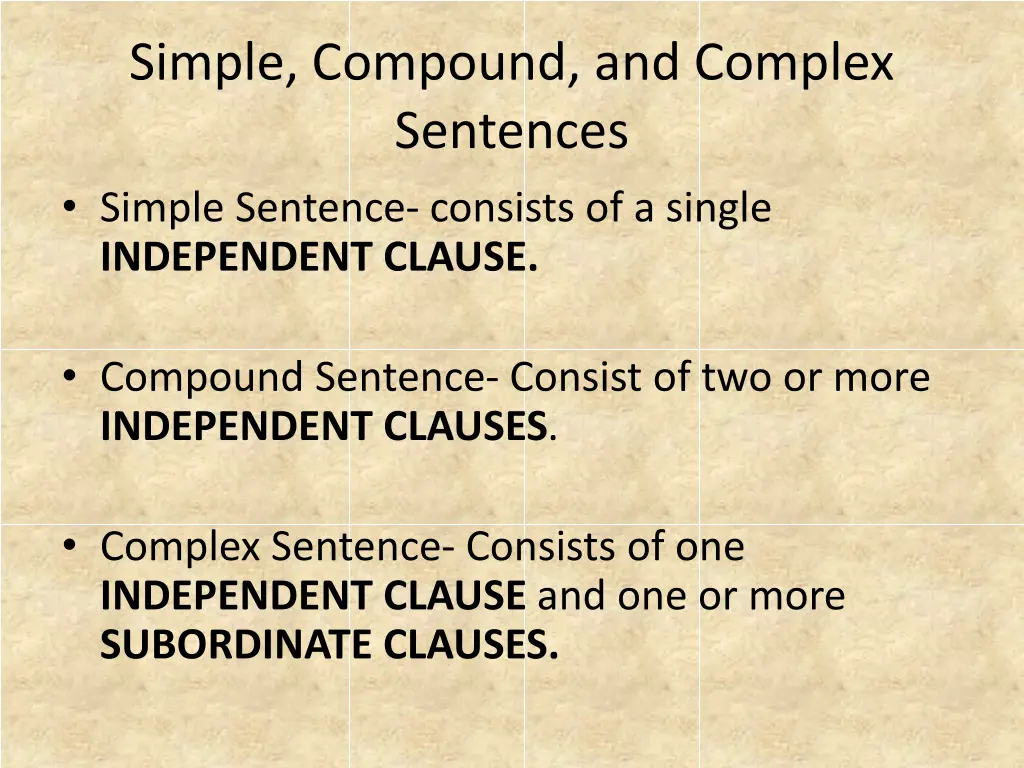 simple compound and complex sentences simple