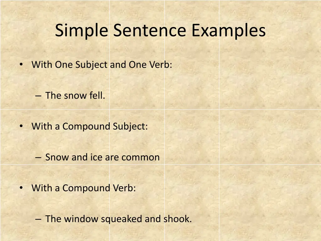 simple sentence examples