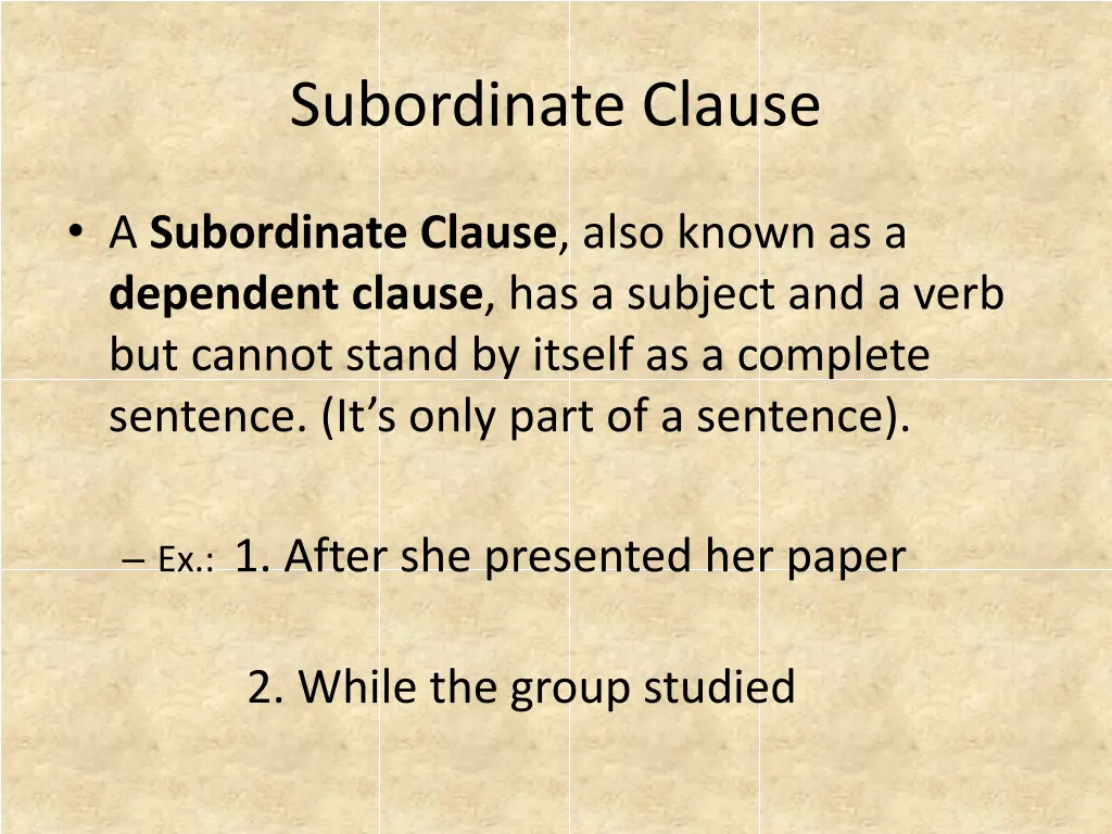 subordinate clause