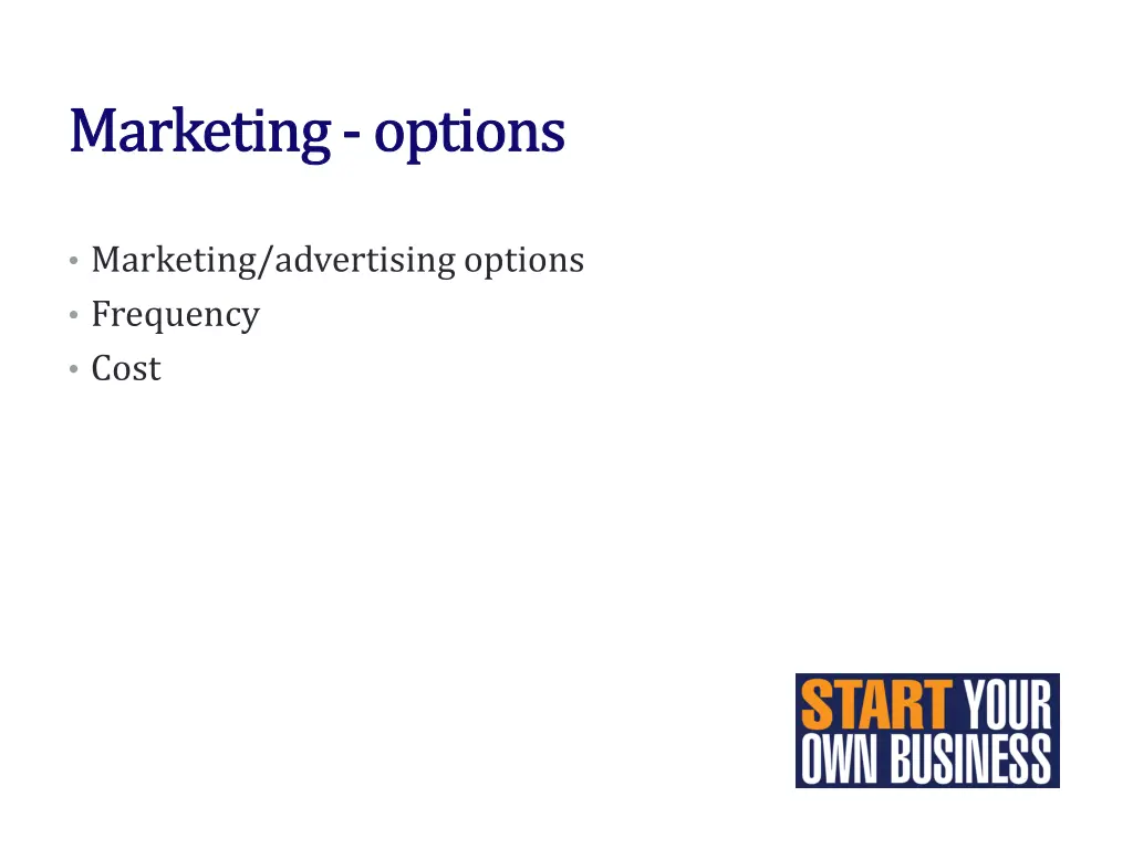 marketing options