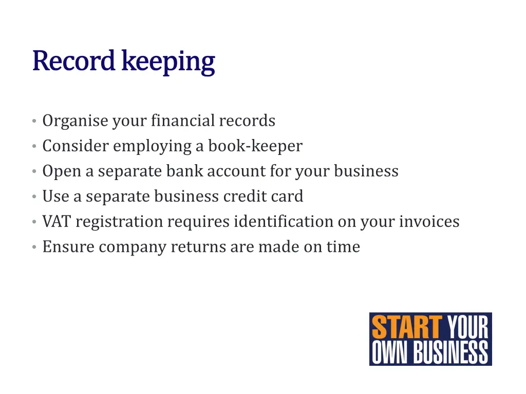 record keeping