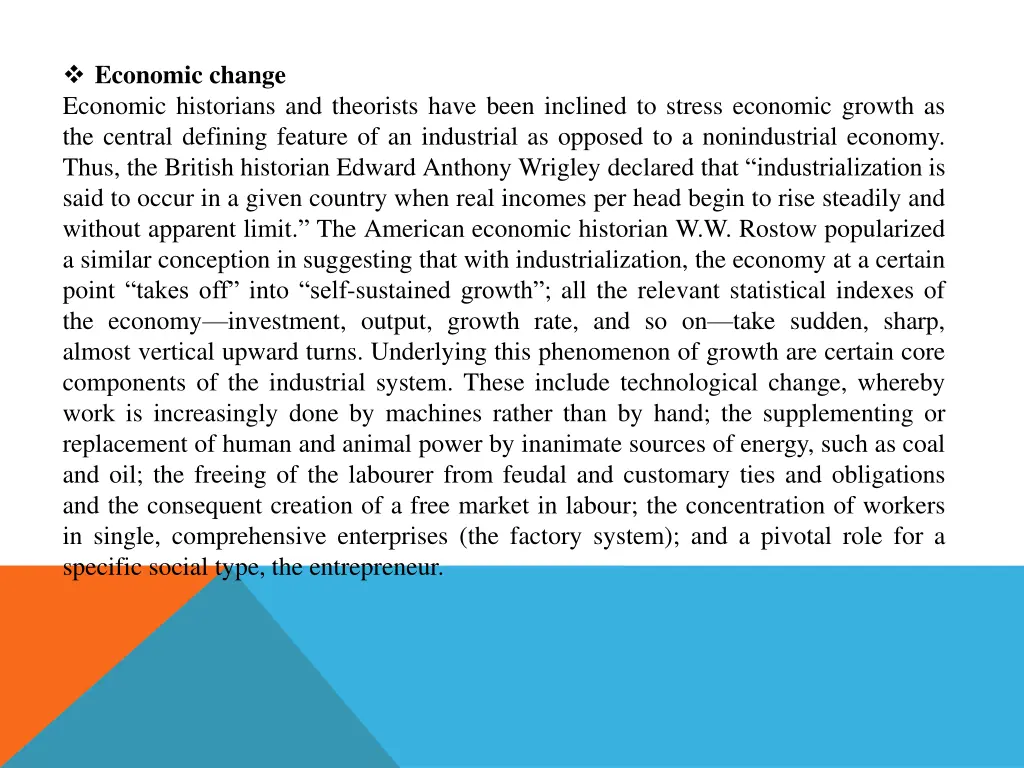 economic change economic historians and theorists