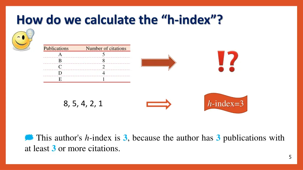 how do we calculate the h index 1