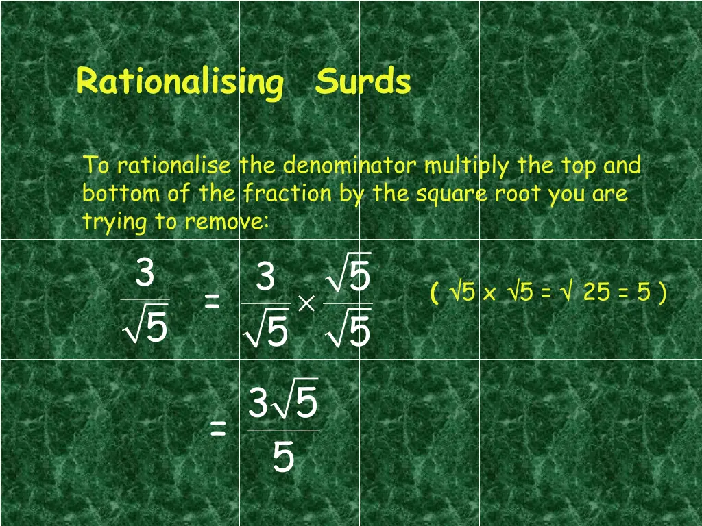 rationalising surds 2