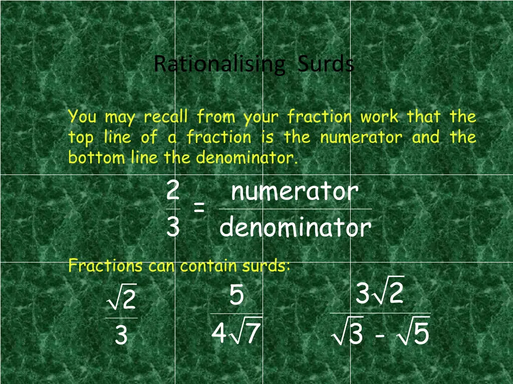 rationalising surds