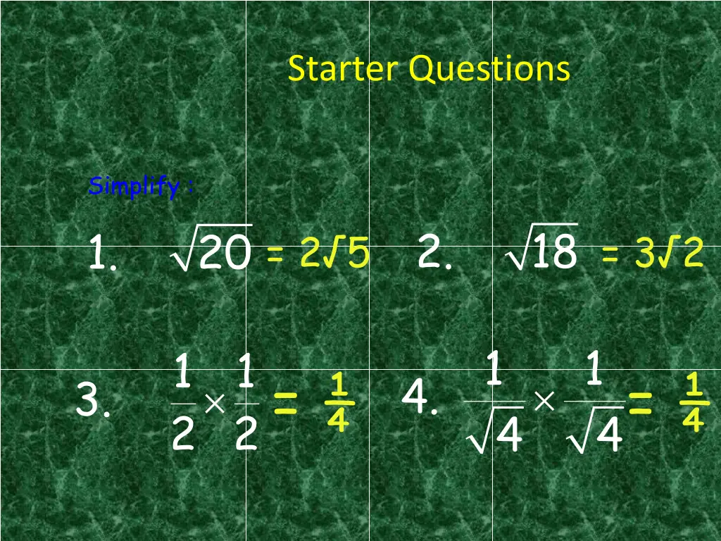 starter questions 1