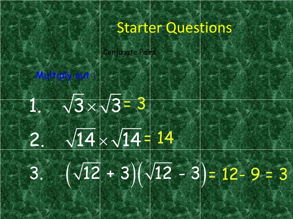 starter questions 2