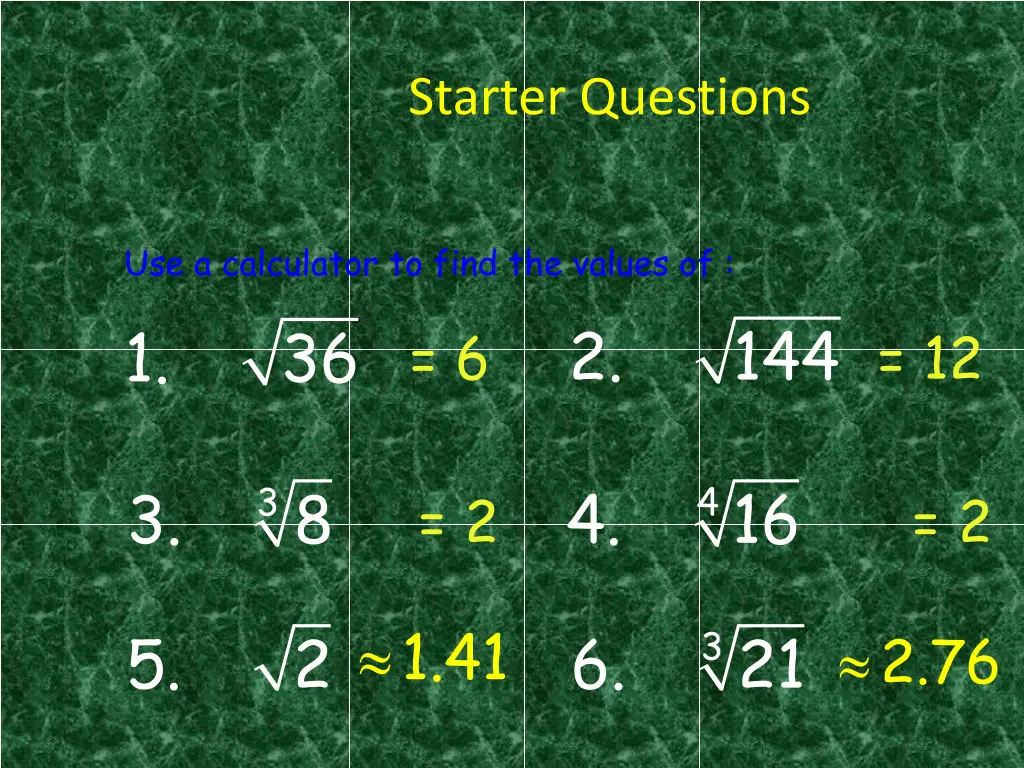 starter questions