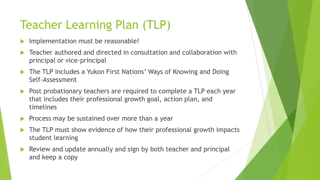 teacher learning plan tlp