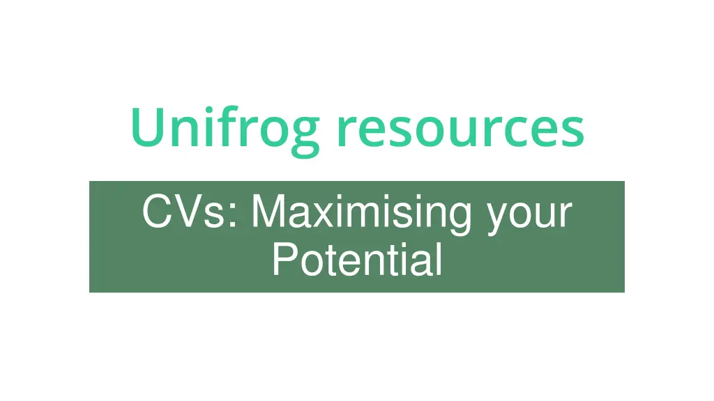 unifrog resources