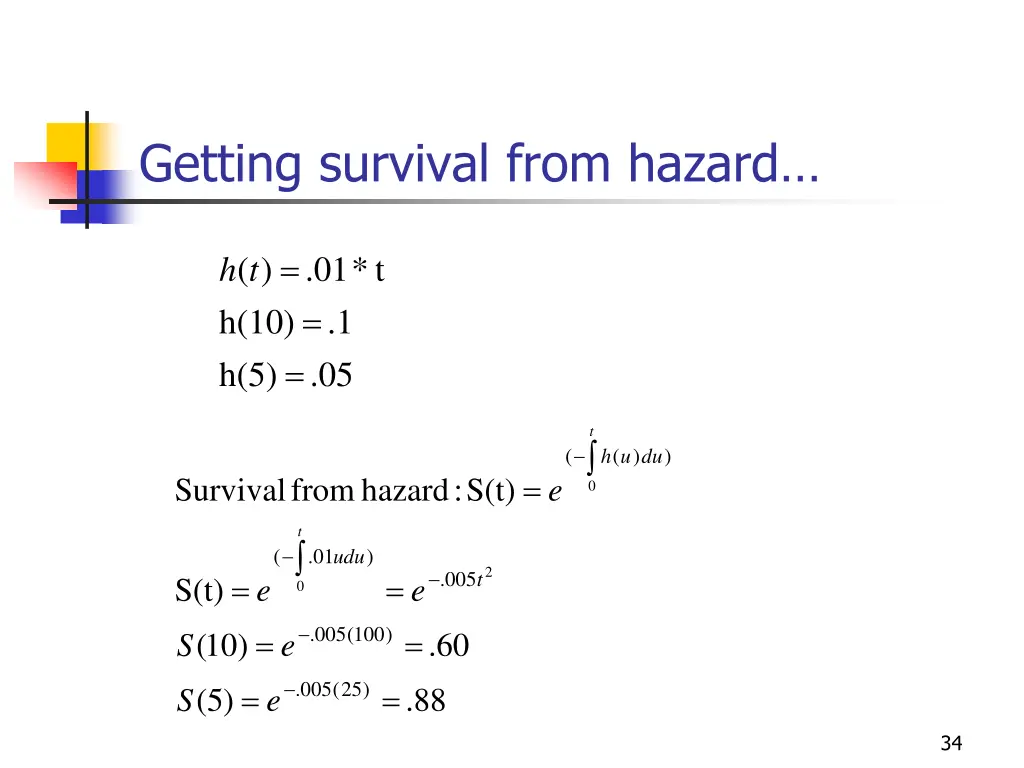 getting survival from hazard