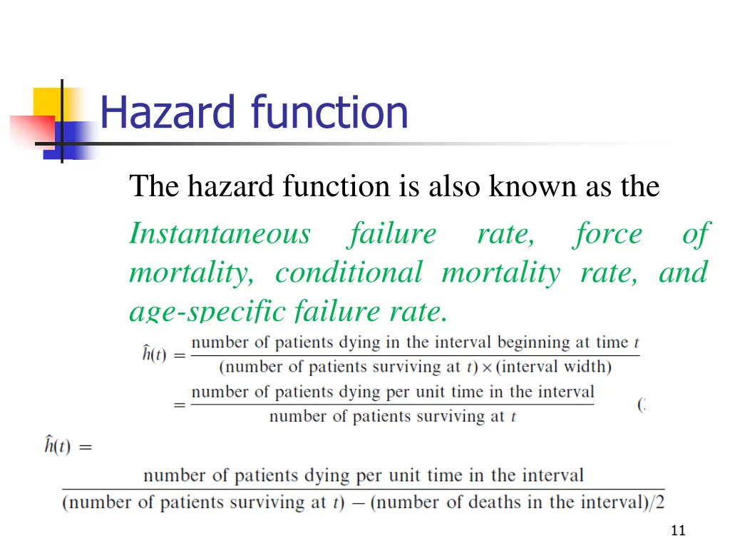 hazard function 1