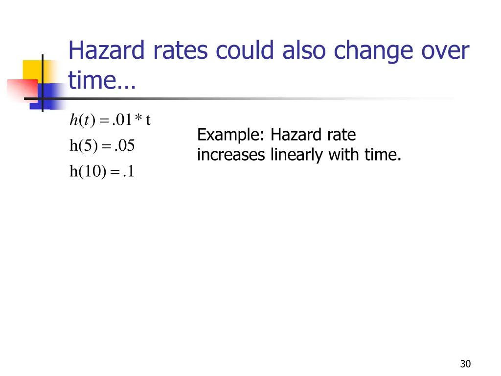 hazard rates could also change over time